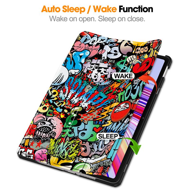Pour Redmi Pad Pro Case 12.1 pouces Tri-fold Cuir Peint Stand Smart Case Pour Coque Xiaomi Redmi Pad Pro 12.1 2024 Case Cover