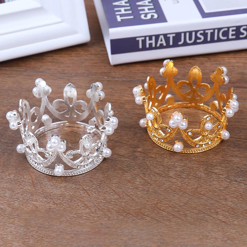 Crown Princess Topper Pearl Hair Ornaments For Wedding Birthday Party