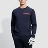 FILA Golf Series Letter Print Golf Elite Long Sleeve Knit Top Men tops Deep-Black A11M345401F-BK