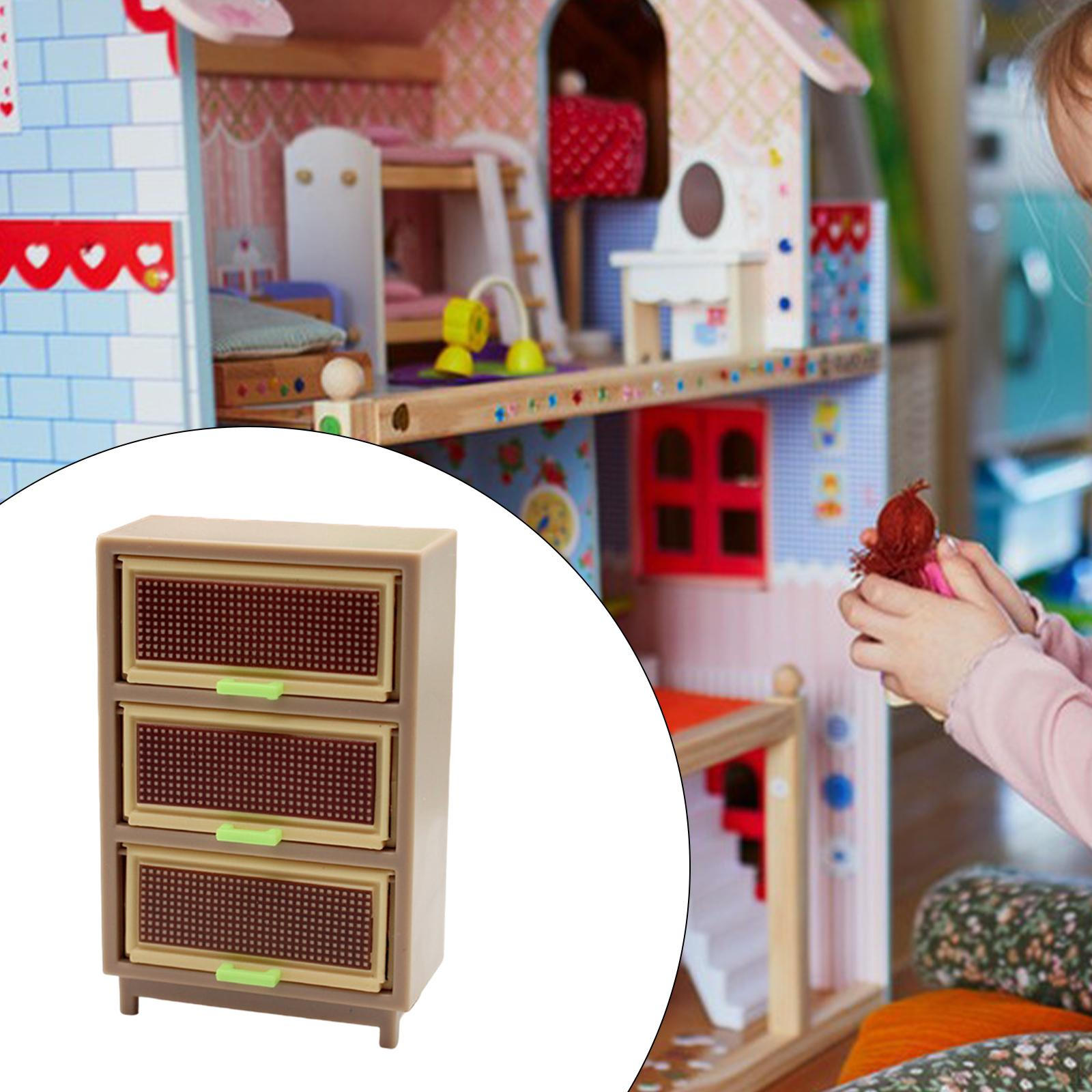 1/12 Dollhouse Miniatures Drawer Cabinet Mini Crafts Model Miniature Furniture
