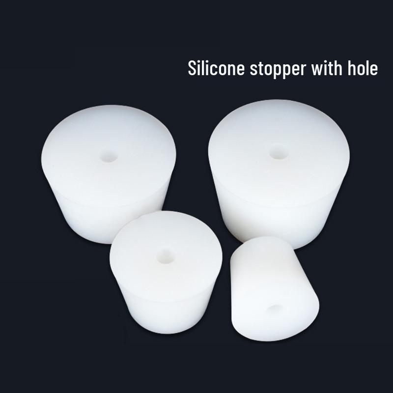 Hole-Punched Food Grade Silicone Stopper for Test Tubes, Bottles, and Water Pipes.