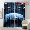 2pcs, 2D FLAT PRINTING Curtains (Without Rod) SpaceBridge Modern Contemporary Curtains Semi-Sheer Curtains Holiday Decorative