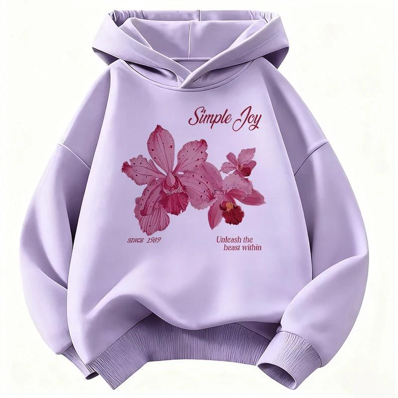 Bluză cu Glugă Design Floral Copii Sweatshirt Copii Hanorac Drăguț pentru Băieți Fete Primăvară Hanorace Casual