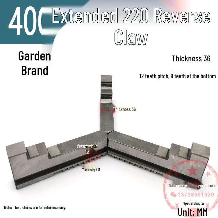 250mm & 500mm Extended Three-Jaw Chuck with Adjustable Jaws