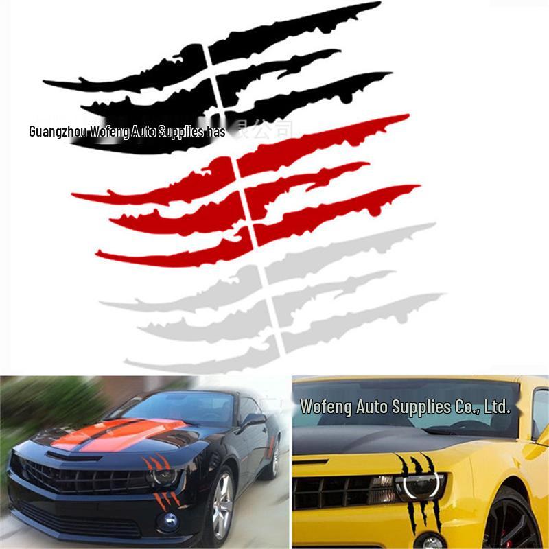 

Car Headlight Eyebrow Stickers - Broken Claw Mark Reflective Ghost Scratch Pair D2 Blue Pair 40x12cm