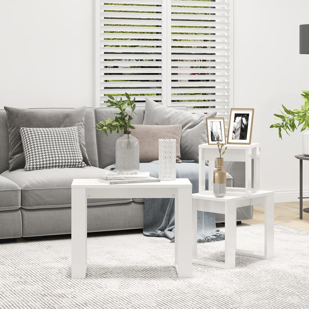 Vidaxl Nesting Tables, 3 Pcs., Wood-Based Material