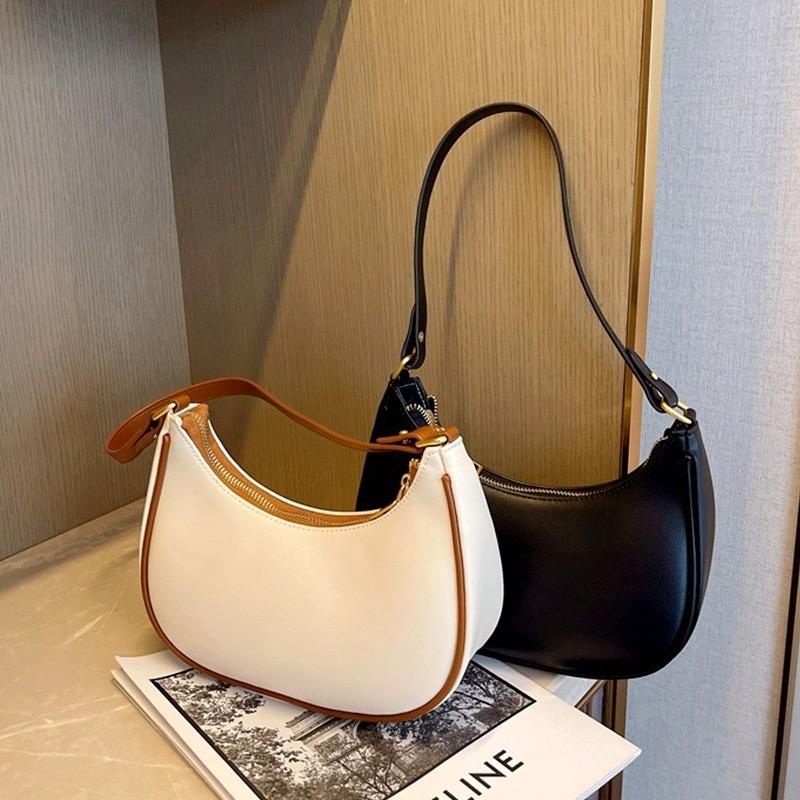 Women's Clutch Handbags Fashion Solid Color PU Underarm Shoulder Bag Female Bag