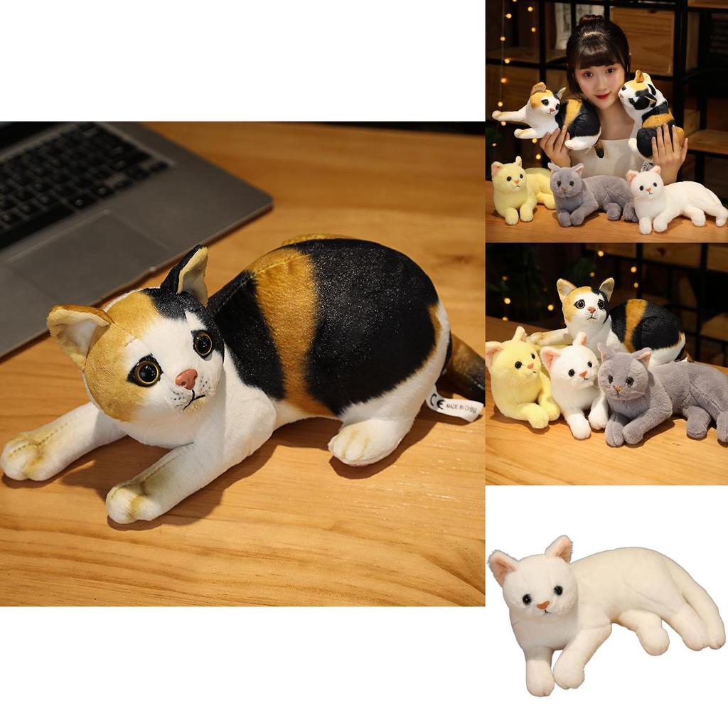 31cm Realistic Plush Cat Doll Soft Stuffed Kitten Toy In Pure Grey White Yellow And More For Kids' Pet Collection