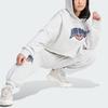 Adidas Originals Cropped Hoodie With Letter Logo Print Women Tops Light-Hemp-Gray IS2319