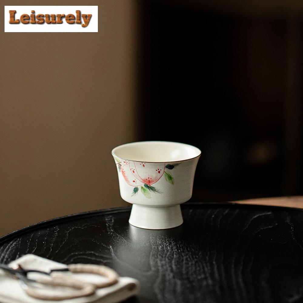 2 ks/sada čínských šálků na čaj s jinovým práškem, ručně malované, s motivem dlouhověkosti, broskev, mistrovský pohár s motivem vody a měsíce, malá vysoká miska na čaj, čajové nádobí 70ml