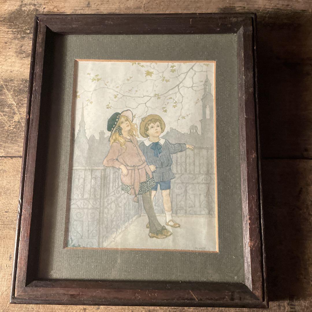 

[Б/У] Редкая антикварная старая книга иностранная книга книга с картинками детская книга стихотворение Маргарет Таррант в раме