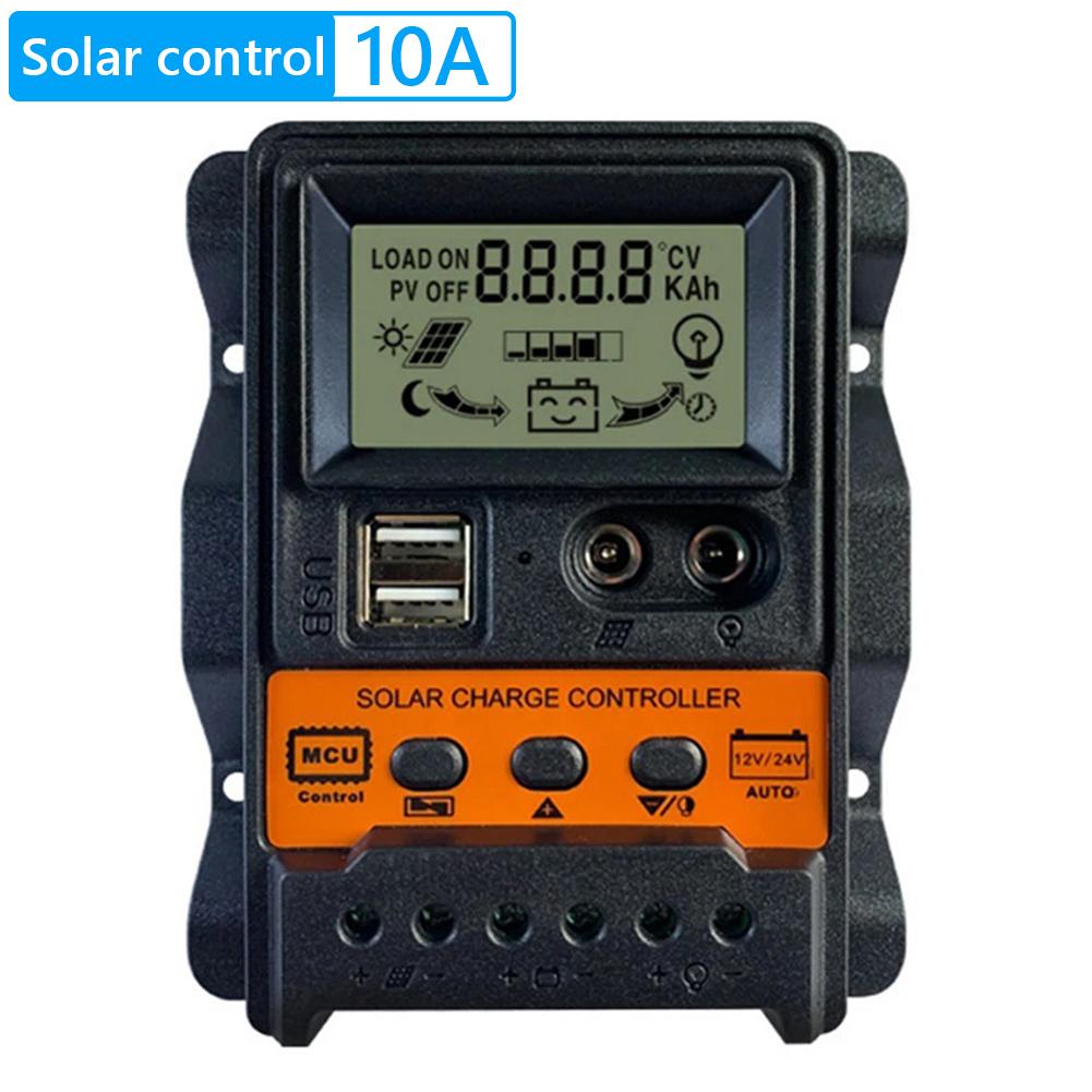 10A/20A/30A Solar Charge Regulator LCD Display Current PWM Controller Dual USB 5V 2.5A Output for Solar Panel Lead Acid Battery