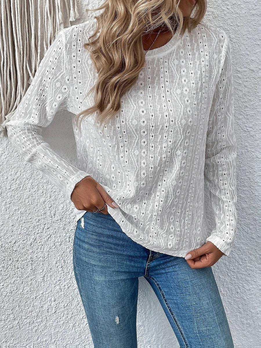 Women s Outwear Set Sleeveless Top Ribbed Lace Casual Work Commute T-Shirt S белый