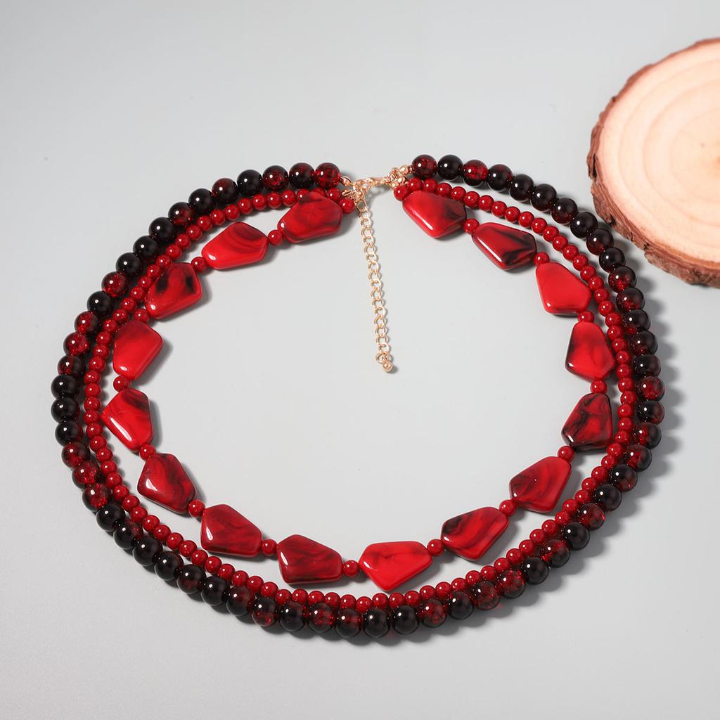 Simple, Retro Fashion, Personality, Niche Design, Plexiglass Beads, Multi-layered Layering, Trendy Necklaces