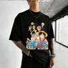 Unisex Pure Cotton Tshirt One Piece Character Luffy Summer 2026 New Product Anime Print Loose Short Sleeves