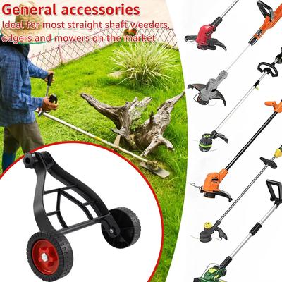 Universal Lawn Mower Wheel Set Adjustable Stablize Mower Support Wheels Set Save Effort Durable Mower Auxiliary Wheels