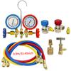 3-Way AC Manifold Gauge Set with Hoses for R12, R22, R404A, R134a | Automotive HVAC Refrigerant Diagnostic Tool