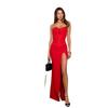 Chic Sleeveless Solid Color Backless Slit Bandeau Dress