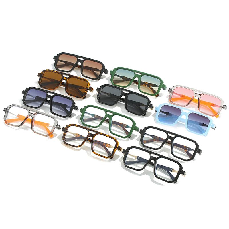 SHAUNA New Double Bridges Square Sunglasses Women Fashion Gradient Shades UV400 Retro Polygon Men Sun Glasses