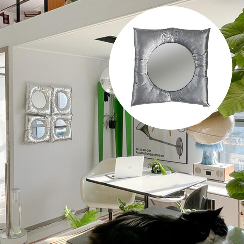1PC Wall Hanging Mirror Bedroom Pillow Mirror INS Makeup Mirror Creative Square Modern Wall Mounted Mirrors Wall Decor Home