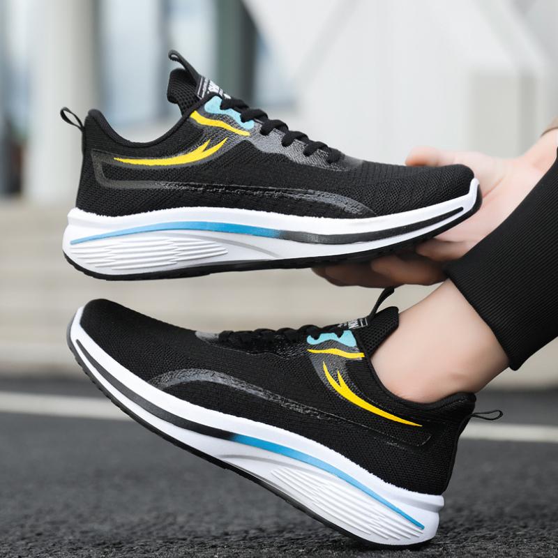 New Casual Men Knit Casual Walking Shoes Breathable Trendy Sneakers Original Light Shock Absorption Male Tennis Shoes