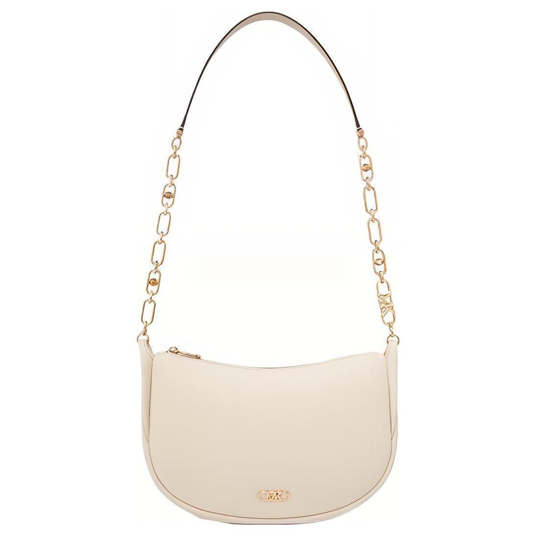 Michael Kors MK Kendall Modern Silhouette Metal Logo Detail Lambskin Crossbody Shoulder Tote Bag Large Women Handbags Cream 30H3G8NM3L-289 Basic Set (Bag+Dust Bag)
