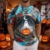 Men's Halloween Printed Short Sleeve Neck T-Shirt for Casual Daily Wear Holiday Party