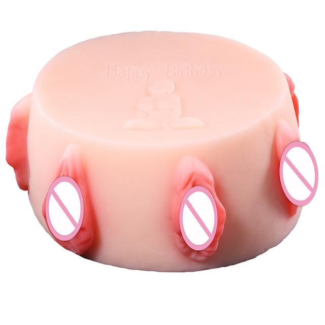 Birthday Cake Seven Hole Realistic Vagina Male Masturbator Funny Present Sex Dolls & Masturbators