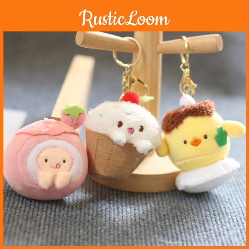 Cherry Chicken Pendant Plush Toy Keychain Stuffed Animal Accessory Teens For