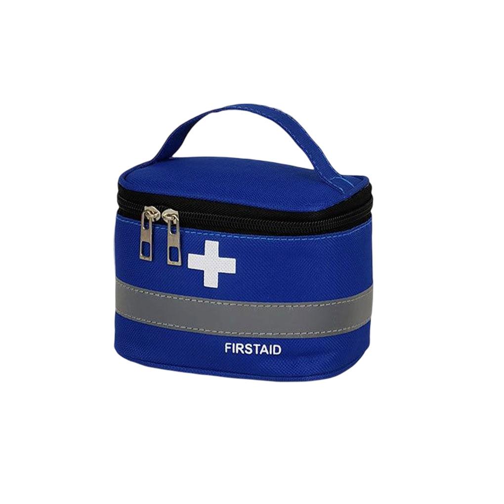 

Сумка для аптечки первой помощи с переносной ручкой, большой емкости, сумки для лекарств, медицинский ящик для кемпинга, кухни, на открытом воздухе, синего цвета, маленького размера
