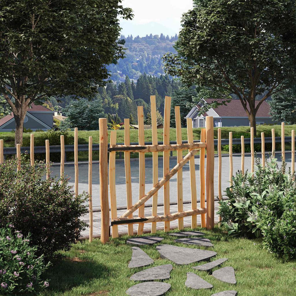 Arch Garden Gate 100 x 120 cm Pressure Treated Hazelwood Natural Brown