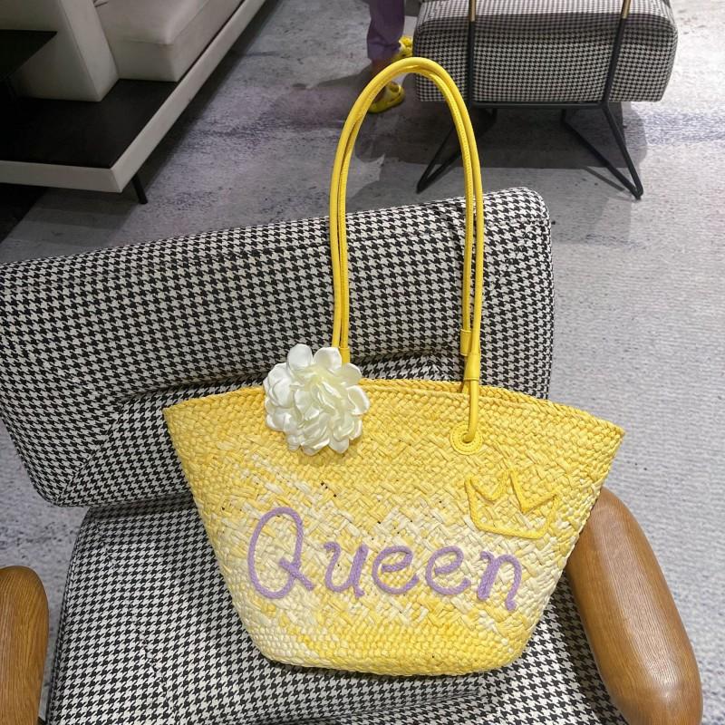 

Ручная работа Плетеная сумка-клатч из лафита Сумка через плечо с буквами Повседневная сумка через плечо Универсальная Модная в стиле Барби Collect and purchase, give a thick inner bag