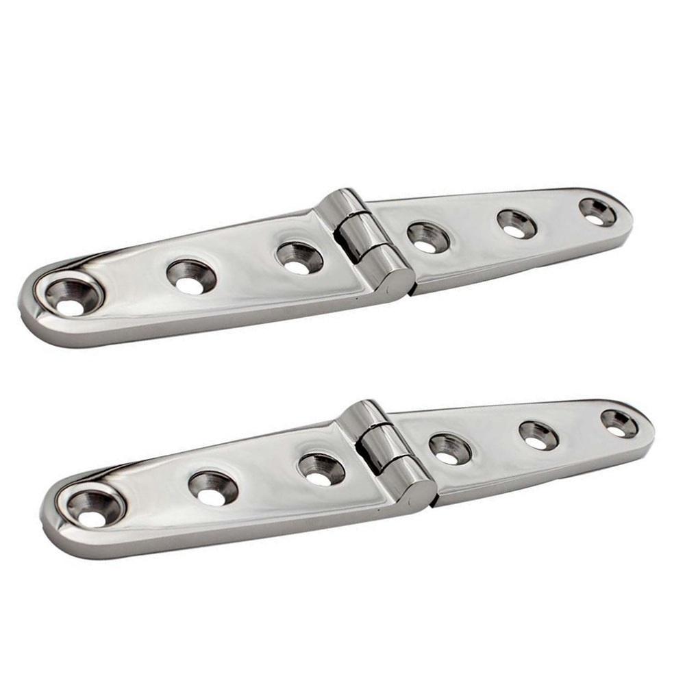 2pcs Stainless Steel 316 Strap Hinge With 6 Holes 28x160mm Mirror Polish Marine Boat Hardware Cast Door Strap Hinges