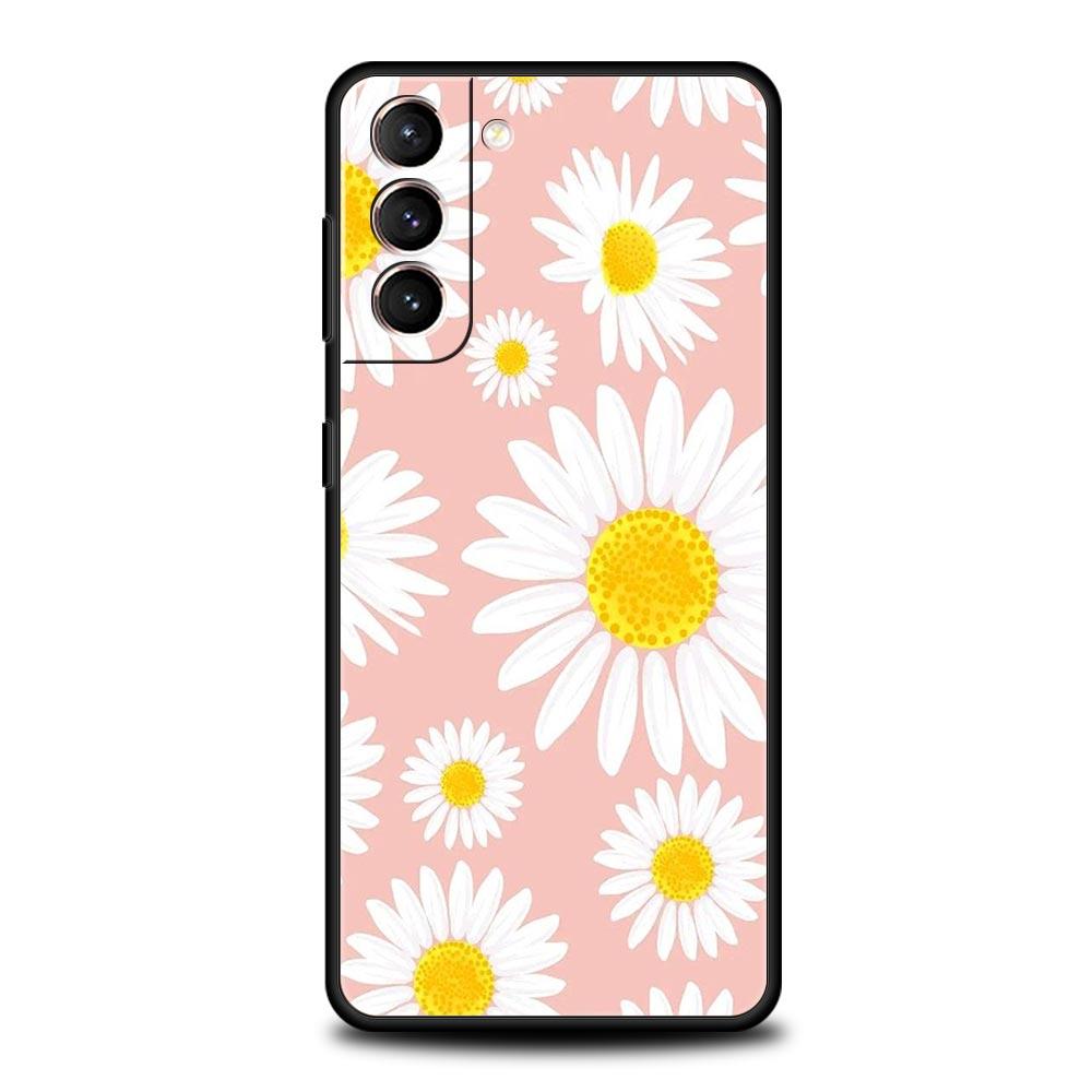 Phone Case for Samsung Galaxy S26 S25 S24 S23 S22 S20 S21 FE Ultra Plus S25 Edge 5G Soft TPU Fashion Fresh Little Daisy Flower