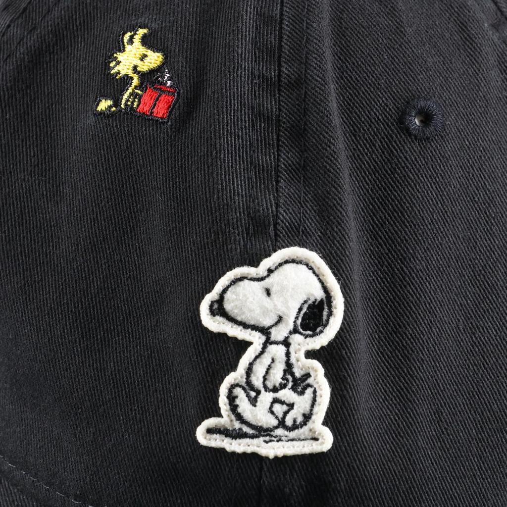 [New Era] Cap 9TWENTY Snoopy collaboration black FREE 920ES PEANUTS SNOOPY FELT PATCH BLK