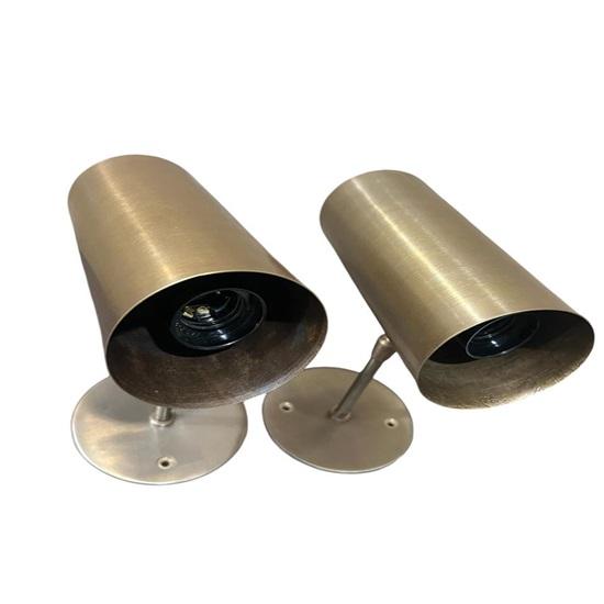 Pair of Mid-Century Italian Brass Wall Sconces Adjustable Arm Wall Light Fixture for Modern Home Decor Vanity