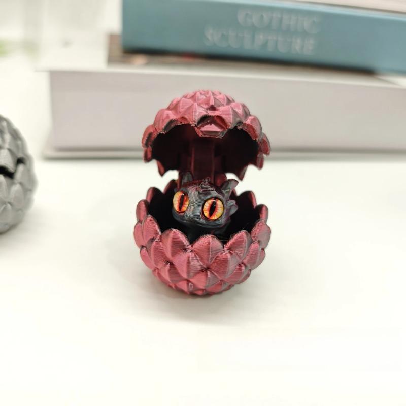 3D Printed Dragon Egg Figures Animal Toys Dragon Toys Simulation Eyes Home Accessories Desktop Decor Kids Toy Gift