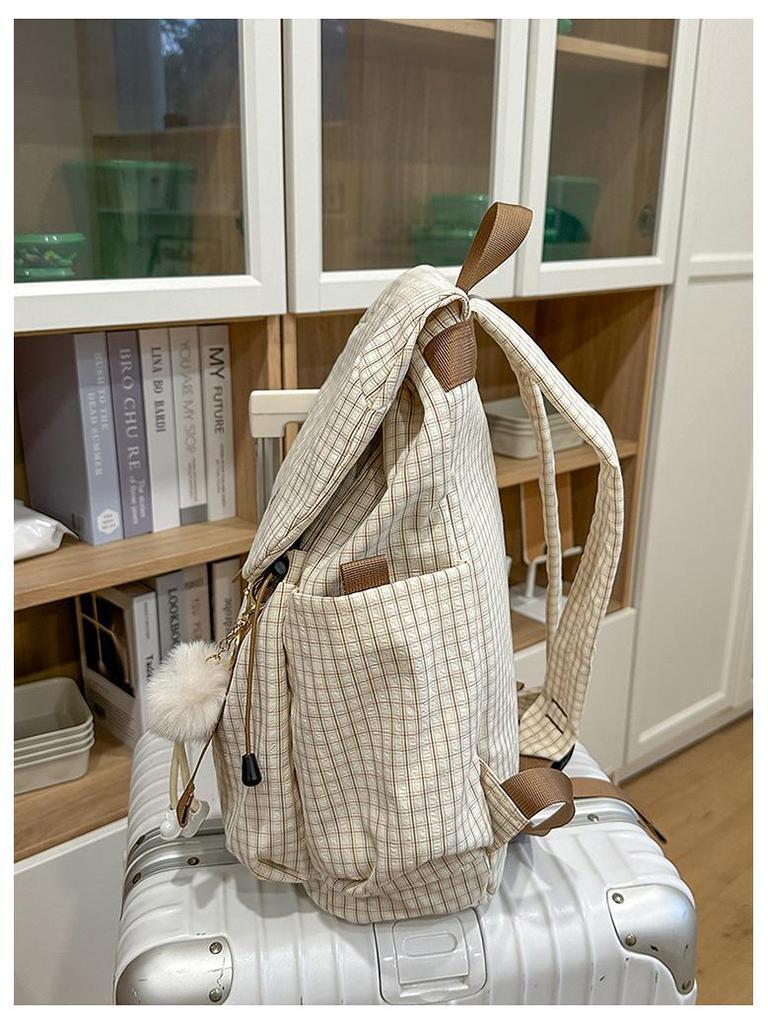 Karierter Leichter Rucksack für Studenten & Schüler - Große Kapazität für Outdoor-Reisen