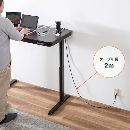 Sanwa Supply Tower-Style Power Strip with 12 AC Outlets, 2 USB-A Ports, and 1 Type-C Port, 2m Length, and a Centralized Switch, Black, TAP-B112C1A2BK