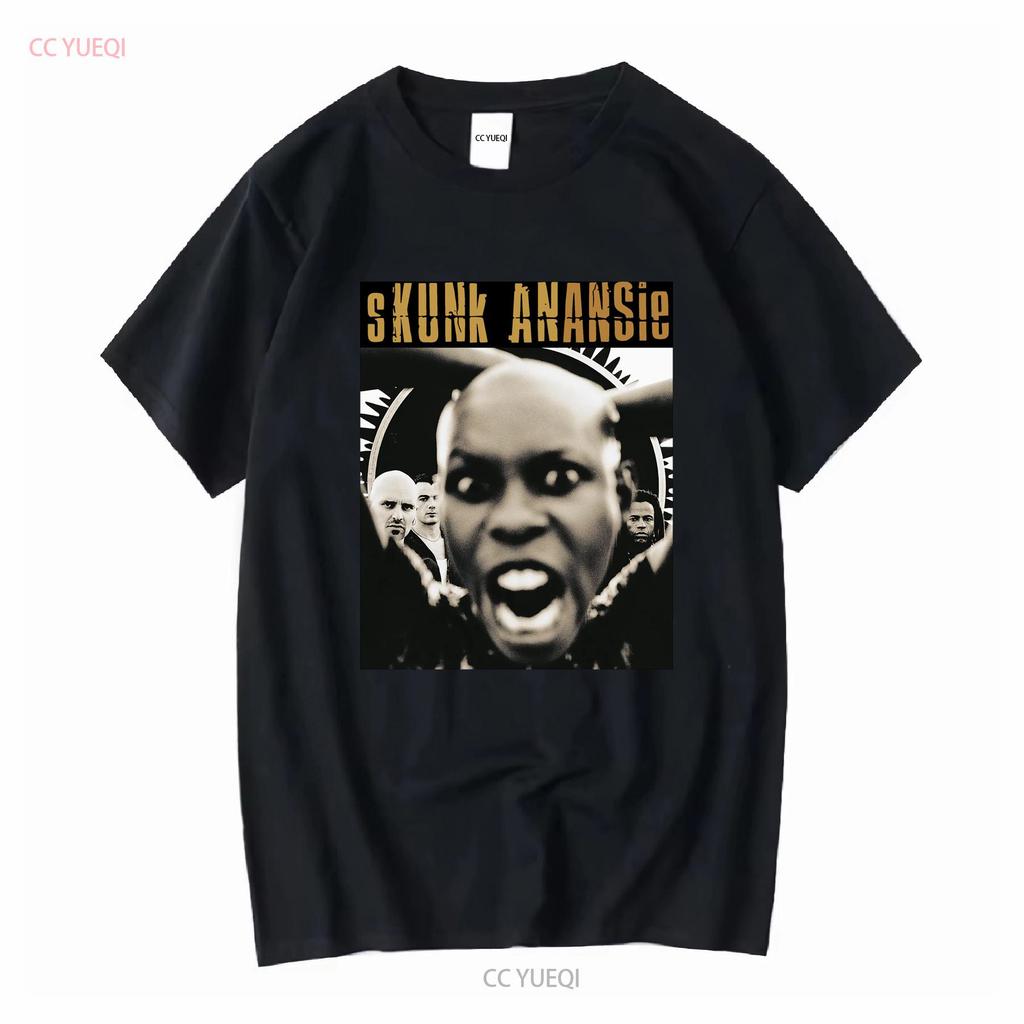 Skunk Anansie T-shirt Essenziale maniche lunghe vintage Lavato uomo Versatile streetwear abbigliamento designer Morbido Leggermente