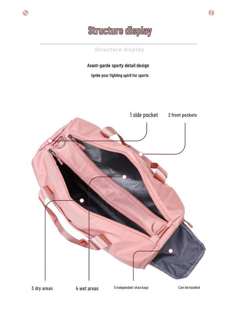 Stylish Women's Wet/Dry Swim & Gym Shoulder Bag – Lightweight, Trendy Sports Handbag for Travel & Yoga