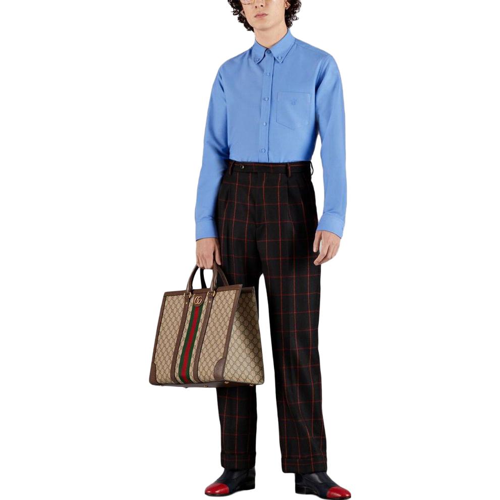 GUCCI Shirts Men's Blue Pointed Collar Moderate Other 733301-ZAMA5-4331
