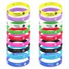 6Pcs/Lot 18cm Silicone Bracelet Good Luck Letters Printed Colorful Sports Bracelet Diy Men Women Band Gift Ornaments