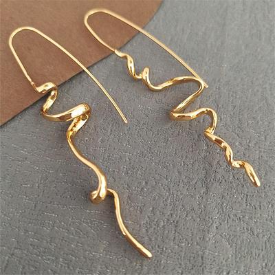 Abstract Design Earrings Cool Temperament Fashion Women Exquisite Retro Ear Hook Jewelry Gift