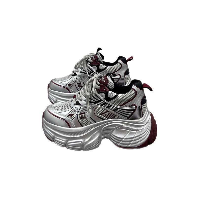 Dad Shoes Women's Small 2025 New Casual Sports Shoes Spring and Summer Breathable Mesh Super Fire Thick-soled Heightening Shoes