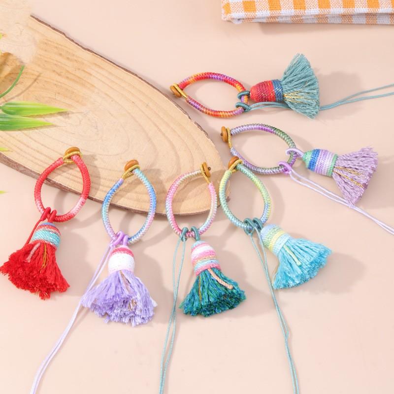 2Pcs Gradient Colorful Tassels DIY Pendant Crafts Clothing Decorative Curtain Bag Sewing Accessories Keychain Hanging Ornament