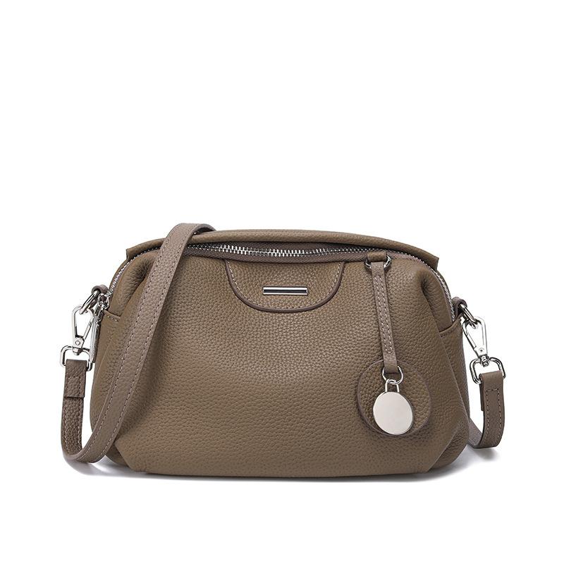 First Layer Cowhide Bag Crossbody Bag for Women New Boston Handbag for Women Niche Commuting Versatile Shoulder Bag