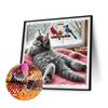 40x40cm Cat 5D DIY Full Drill Round Diamond Painting Kit for Home Wall Decor