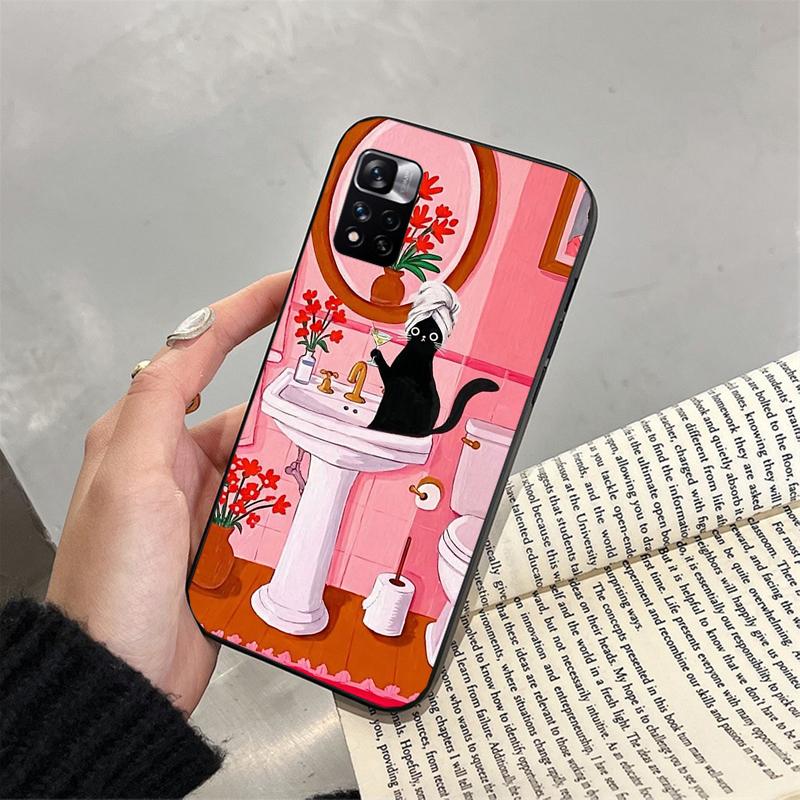 Phone Case For Xiaomi Poco C71 15T 14T Pro Redmi Note 15 14 14 13 Pro Redmi A5 15C 13C Cute Black Cats