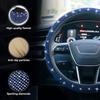 Bling Steering Wheel Cover, Rhinestone Steering Wheel Cover With Crystal Diamond For Women, Sparkling Car Wheel Protector Universal Fit 14-15 Inches